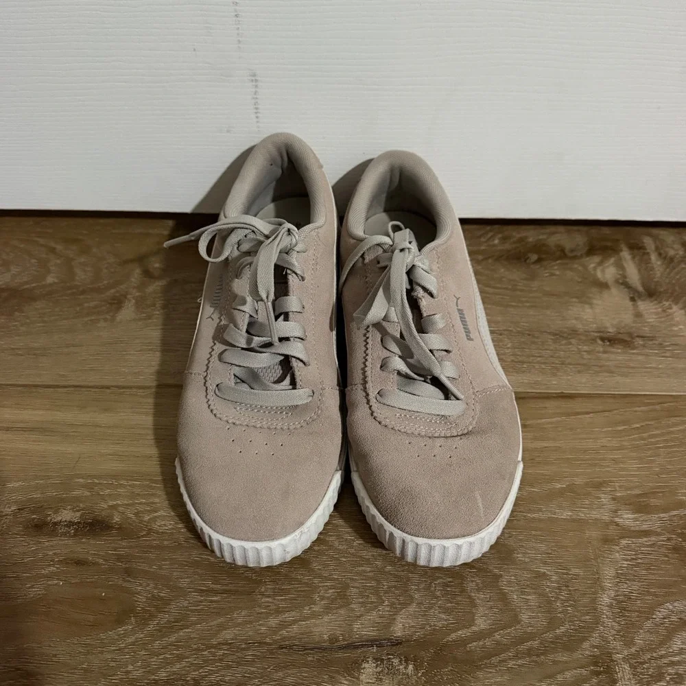 Puma Carina Slim Suede Rosewater Pink Sneakers Womens 8.5